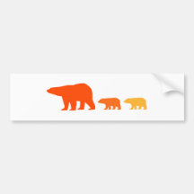 Orange Polar Bear Bumper Sticker