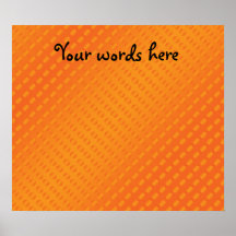 Orange polka dots on orange background poster