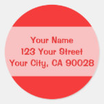 orange red colour round sticker