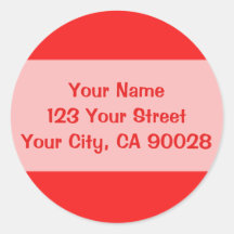 orange red colour round sticker