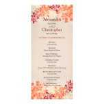Orange Red & Cream Flowers Retro Wedding Program Personalized Invite