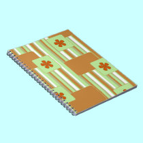 Orange Retro Pattern Notebook notebooks
