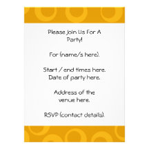 Orange retro pattern. personalized invitation