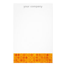 Orange Retro Polka Dots Custom Stationery