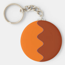 Orange Ripple Design Keychain