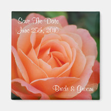 Orange Rose Save The Date Magnet