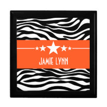 Orange Sassy Star Zebra Gift Box