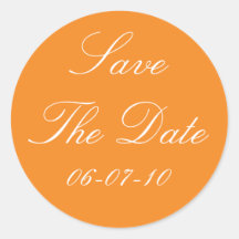 Orange Save The Date Wedding Stickers