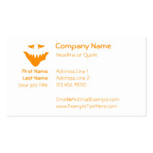 Orange Scary Face. Monster. Business Card Templates
