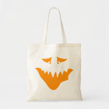 Orange Scary Face. Monster. Tote Bag