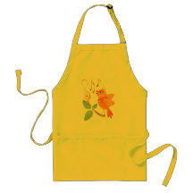 Orange Singing Bird Aprons