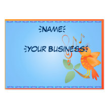 Orange Singing Bird  profilecard_chubby_horizon... Business Card Templates