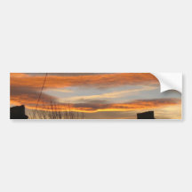 Orange Sky At Sunset Bumper Sticker
