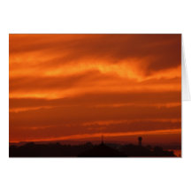 Orange sky over Venice (Venezia), Italy Card