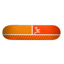 Orange Stripes; Striped Skateboard