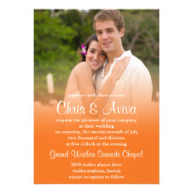 Orange Sunset Photo Invitations