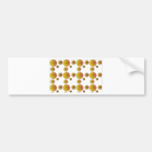 Orange Swirly Flower Pattern Bumper Sticker