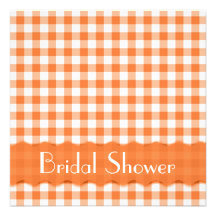 Orange Tea Party Bridal Shower Custom Invitations