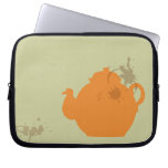 Orange tea pot computer sleeves
