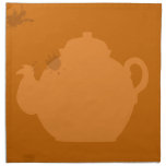 Orange tea pot printed napkin 