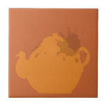 Orange tea pot tiles