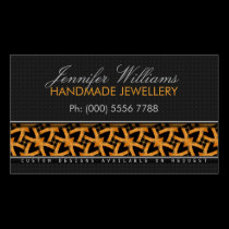 Orange Tribal Batik Stylish Black Business Cards business cards