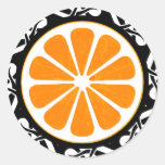 orange. tribal. round stickers