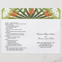 Orange Tropical Wedding Program Custom Flyer