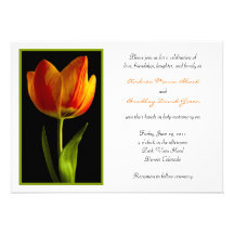 Orange Tulip Wedding Invitation