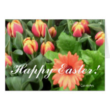 Orange Tulips Easter Card