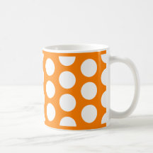 Orange with White Polka Dots Coffee Mugs