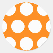 Orange with White Polka Dots Stickers