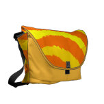 Orange Yellow Abstract Zebra Print Messenger Bag