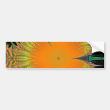 Orange Yellow Flower Fractal Art Gifts Bumper Stickers