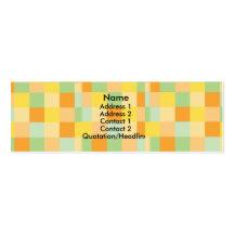 Orange/Yellow/Green Checks Profile Cards Business Cards