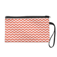 Orange Zig Zag Chevrons Pattern Wristlet Purse