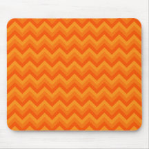 Orange Zigzag Stripes. Mouse Mat
