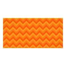 Orange Zigzag Stripes. Picture Card