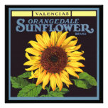 Orangedale Sunflower Vintage Fruit Crate Label Art Custom Invitation