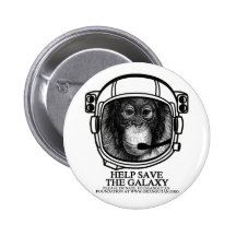 Orangutan Astronaut - Save The Galaxy Button