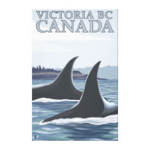 Orca Whales #1 - Victoria, BC Canada Canvas Prints