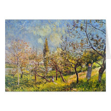 Orchard in spring by Alfred Sisley Card