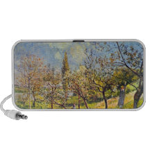 Orchard in spring by Alfred Sisley iPod Speaker
