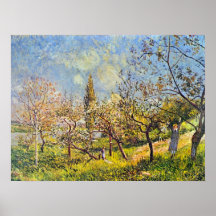 Orchard in spring by Alfred Sisley Poster