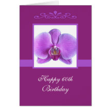 Orchid 60th Birthday Card