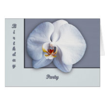 Orchid Birthday Party Greeting Cards