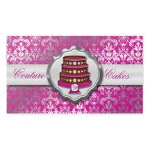 Orchid Cake Couture Glitzy Damask Cake Bakery Business Cards