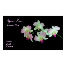 Orchids on Black Business Cards