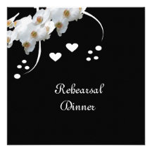 Orchids & Swirls Rehearsal Dinner Invitation