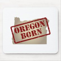Oregon Born - Stamp on Map Mousepads
